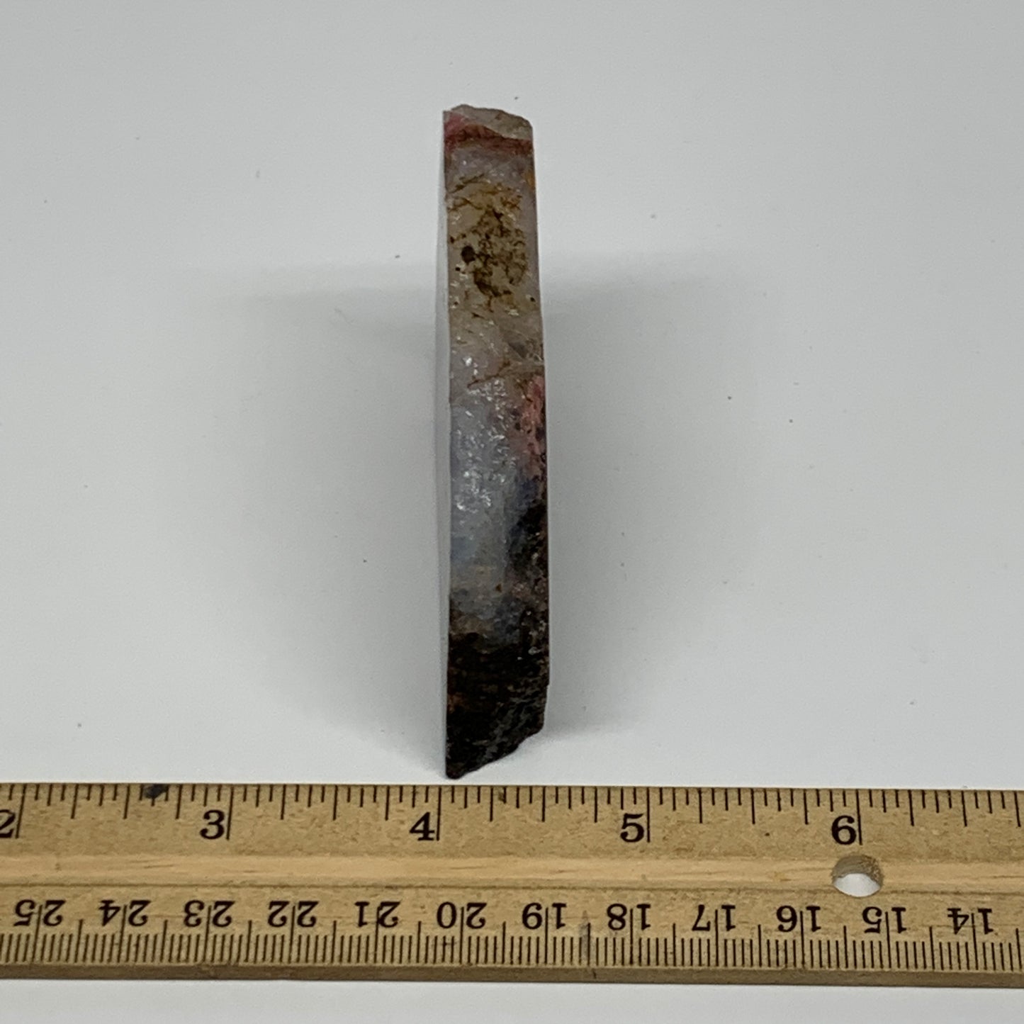 120.9g, 2.1"x2.9"x0.5", One face polished Rhodonite, One face semi polished, B16