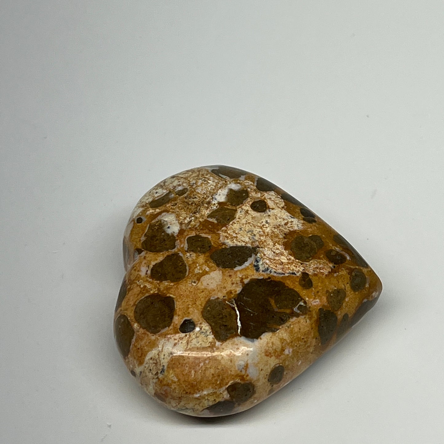 144.2g,2.3"x2.5"x1" Fruit Jasper Heart Polished Healing Home Decor, B21936