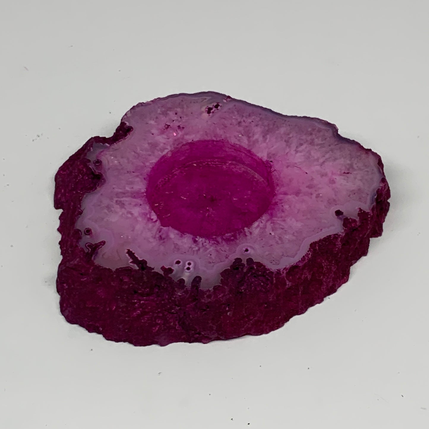 311.9g, 4.7"x4.1"x0.7", Dyed Agate Tea Light Candle Holder Crystal, B25564