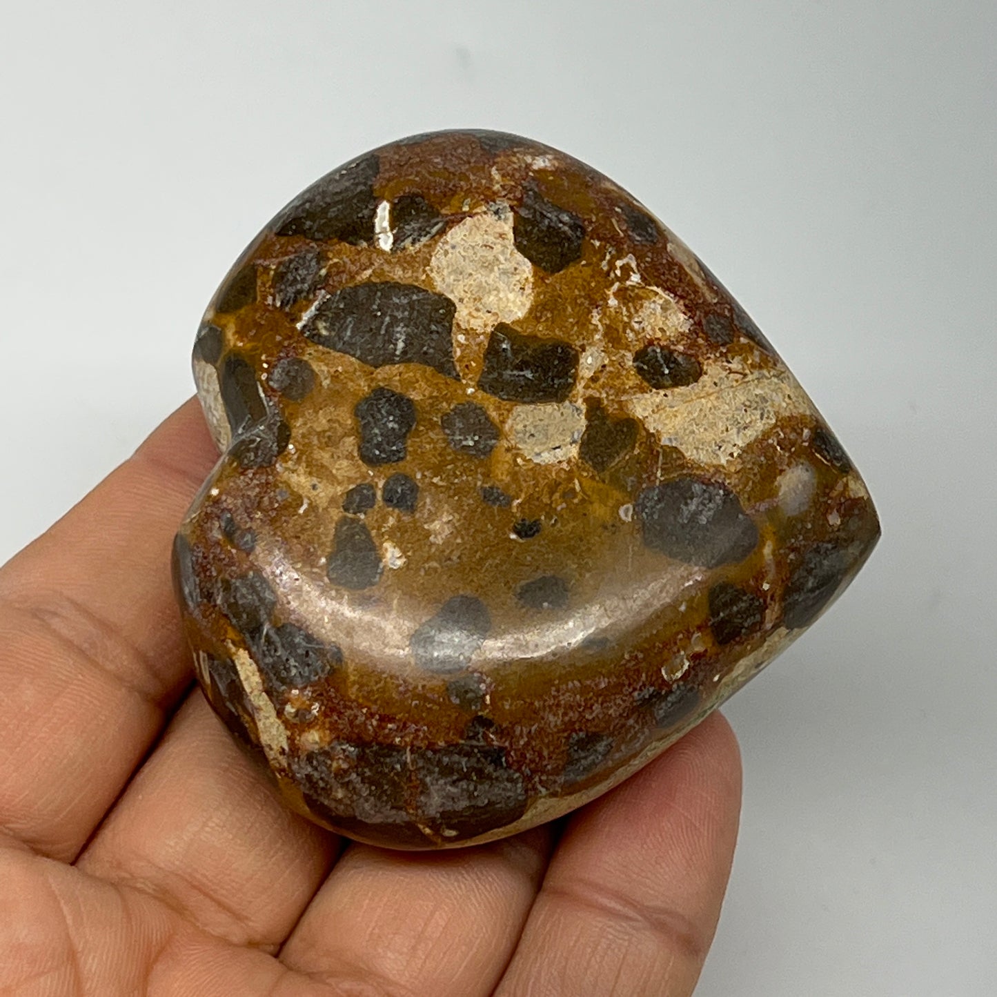128.9g,2.3"x2.5"x1" Fruit Jasper Heart Polished Healing Home Decor, B21937