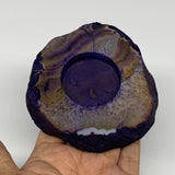256.5g, 3.8"x3.8"x0.7", Dyed Agate Tea Light Candle Holder Crystal, B25565