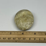 77.8g, 2.1"x1.7"x0.9", Natural Yellow Calcite Palm-Stone Crystal Polished Reiki,