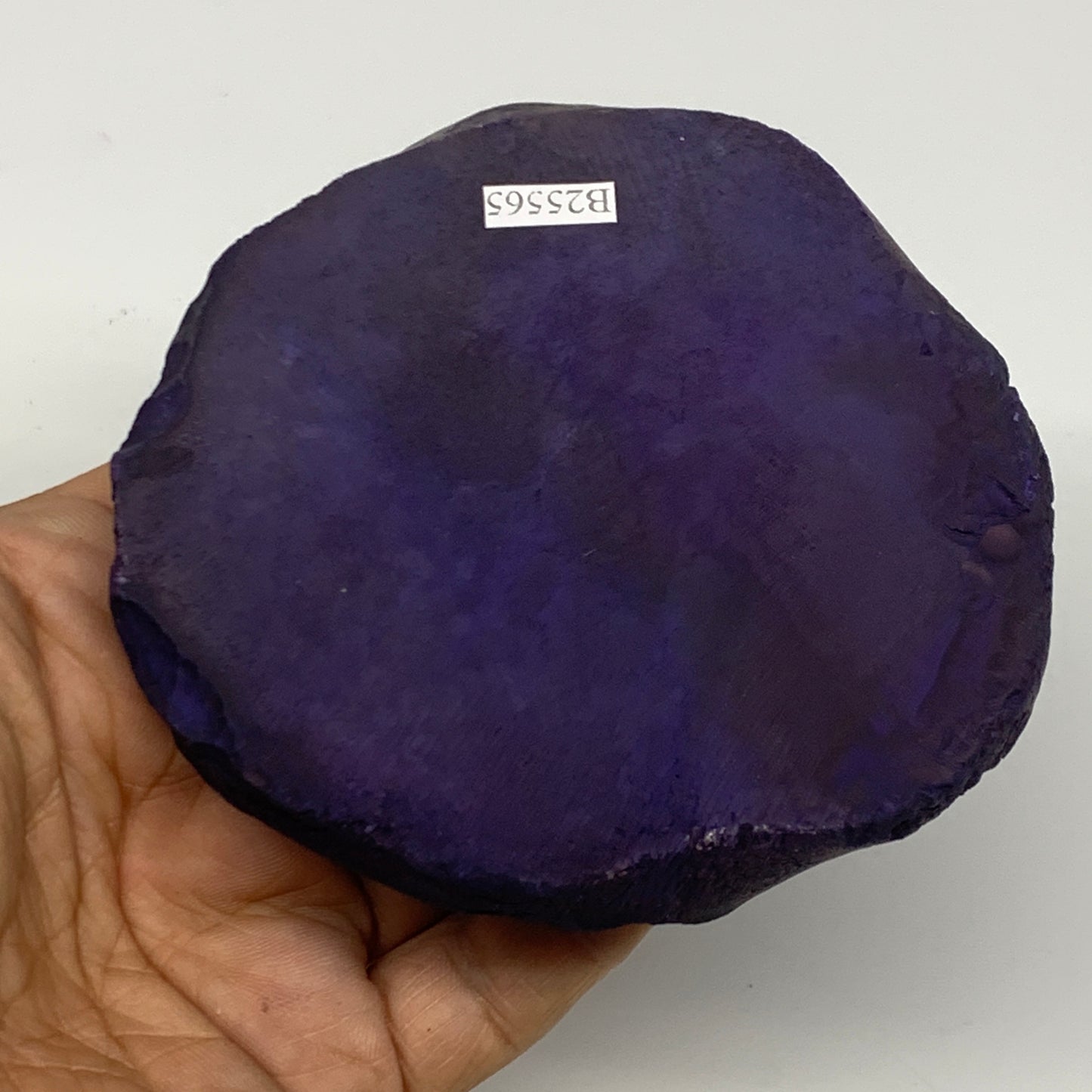 256.5g, 3.8"x3.8"x0.7", Dyed Agate Tea Light Candle Holder Crystal, B25565