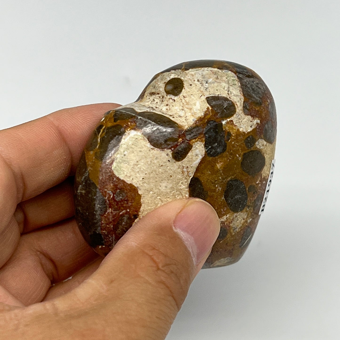 128.9g,2.3"x2.5"x1" Fruit Jasper Heart Polished Healing Home Decor, B21937