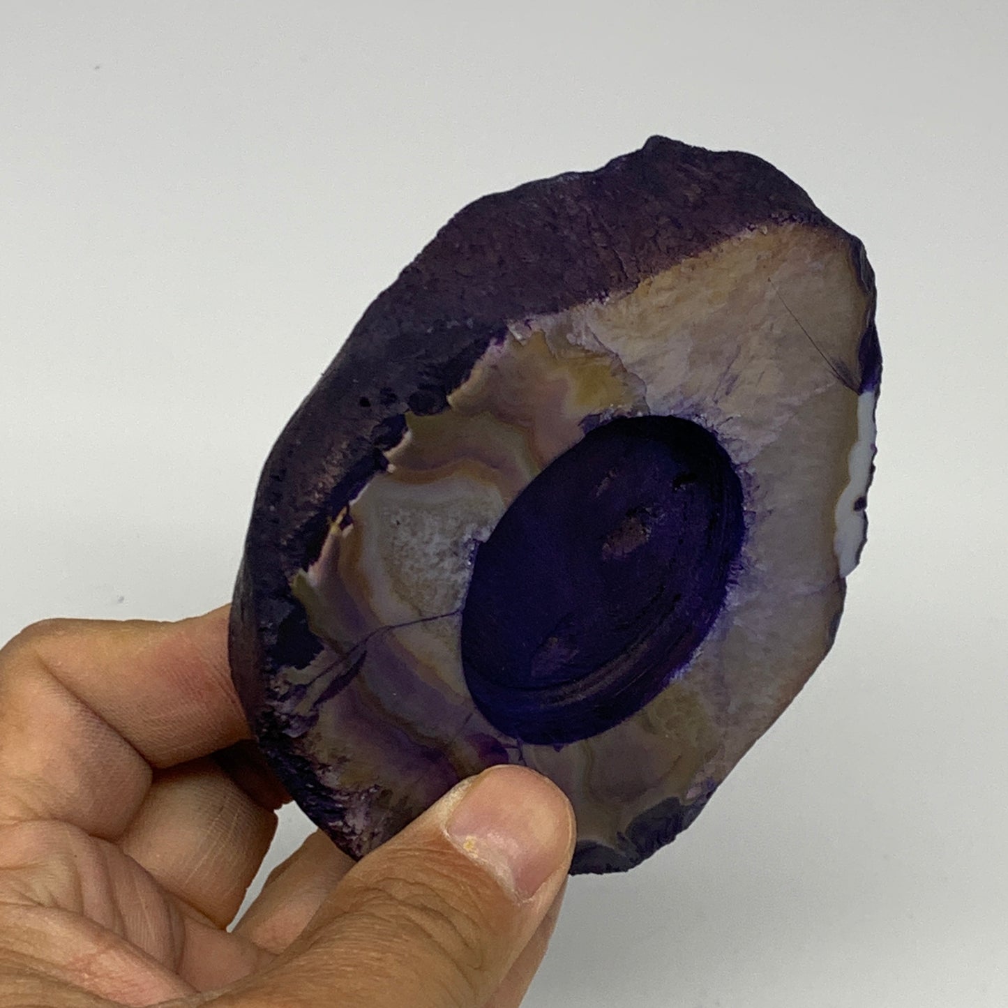 256.5g, 3.8"x3.8"x0.7", Dyed Agate Tea Light Candle Holder Crystal, B25565