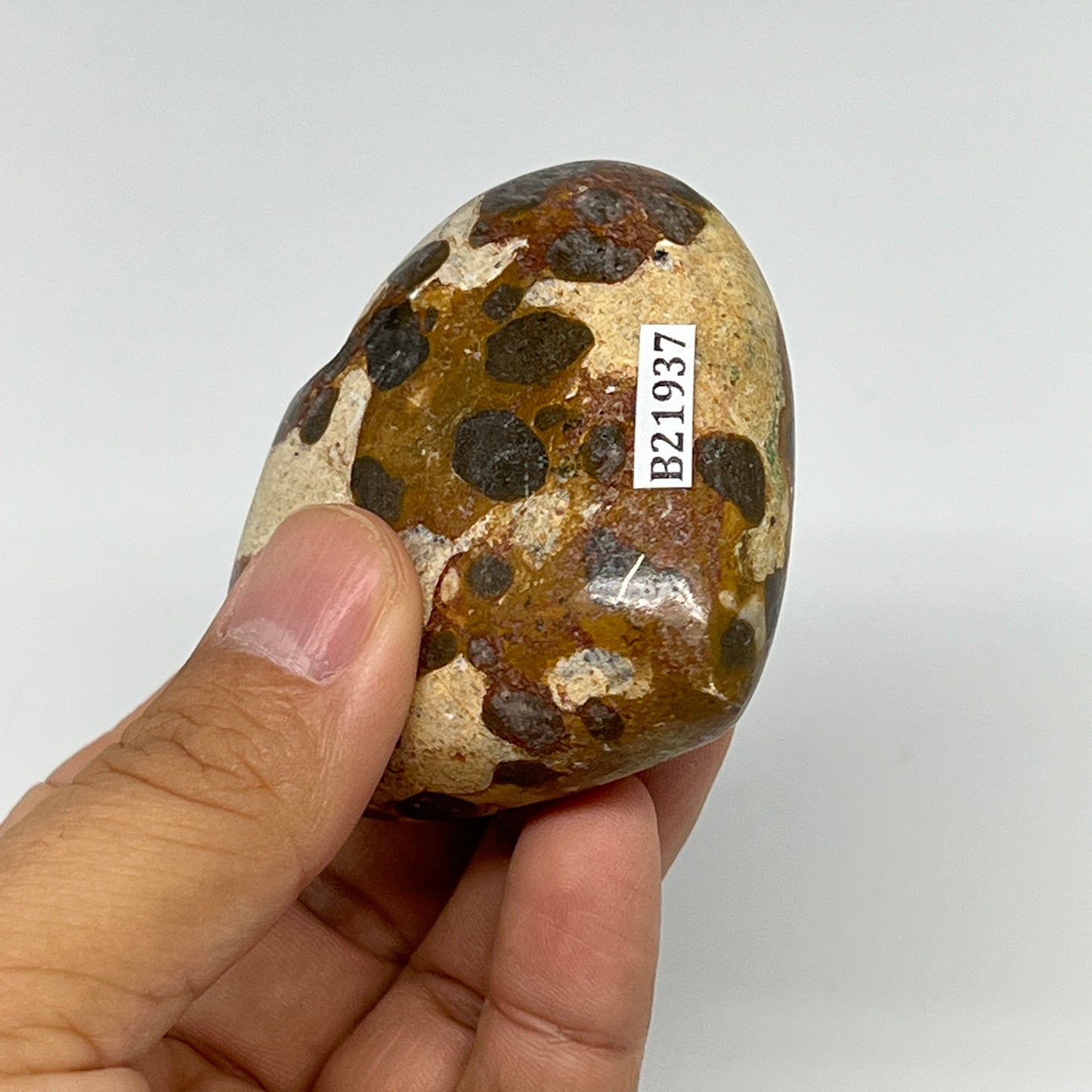 128.9g,2.3"x2.5"x1" Fruit Jasper Heart Polished Healing Home Decor, B21937