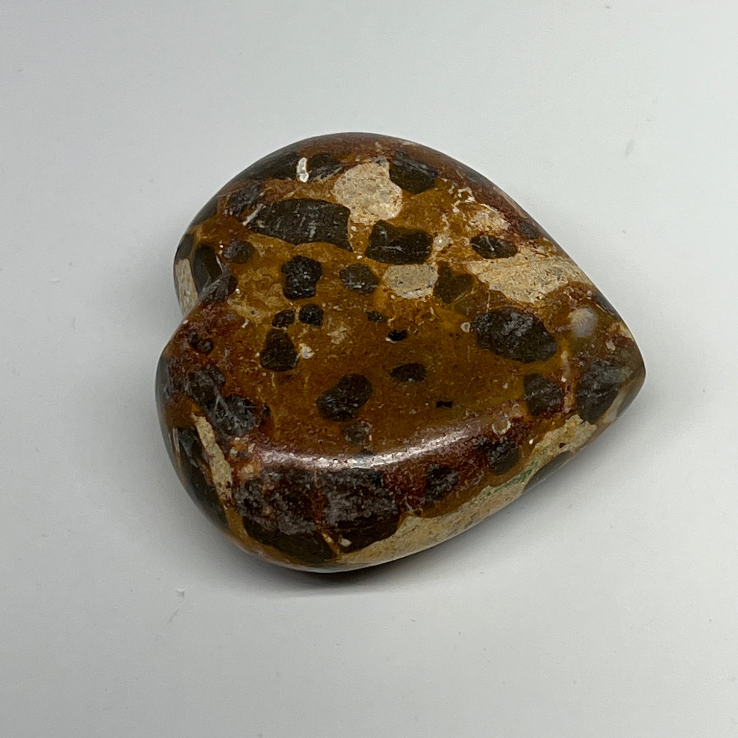 128.9g,2.3"x2.5"x1" Fruit Jasper Heart Polished Healing Home Decor, B21937