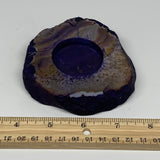 256.5g, 3.8"x3.8"x0.7", Dyed Agate Tea Light Candle Holder Crystal, B25565