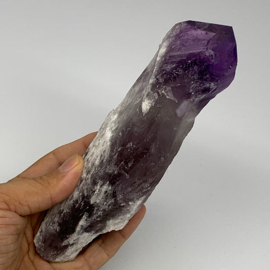 405.2g,6.7"x1.8"x1.5",Amethyst Point Polished Rough lower part from Brazil,B1912