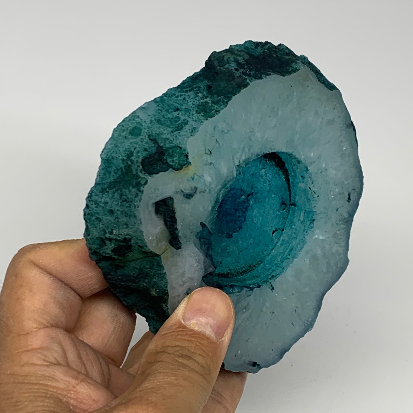 272.6g, 4.4"x3.9"x0.7", Dyed Agate Tea Light Candle Holder Crystal, B25566