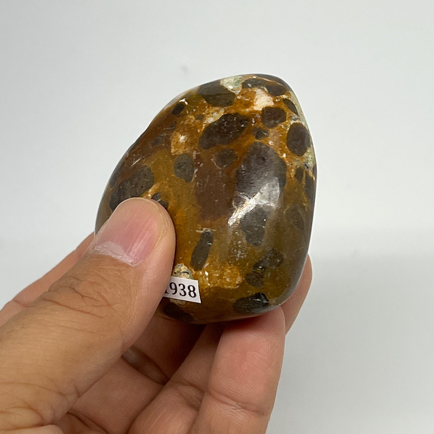 114.4g,2.1"x2.3"x1" Fruit Jasper Heart Polished Healing Home Decor, B21938