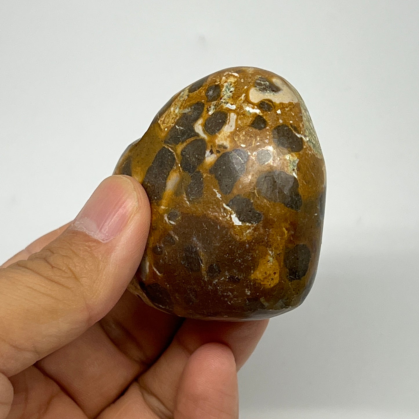 114.4g,2.1"x2.3"x1" Fruit Jasper Heart Polished Healing Home Decor, B21938