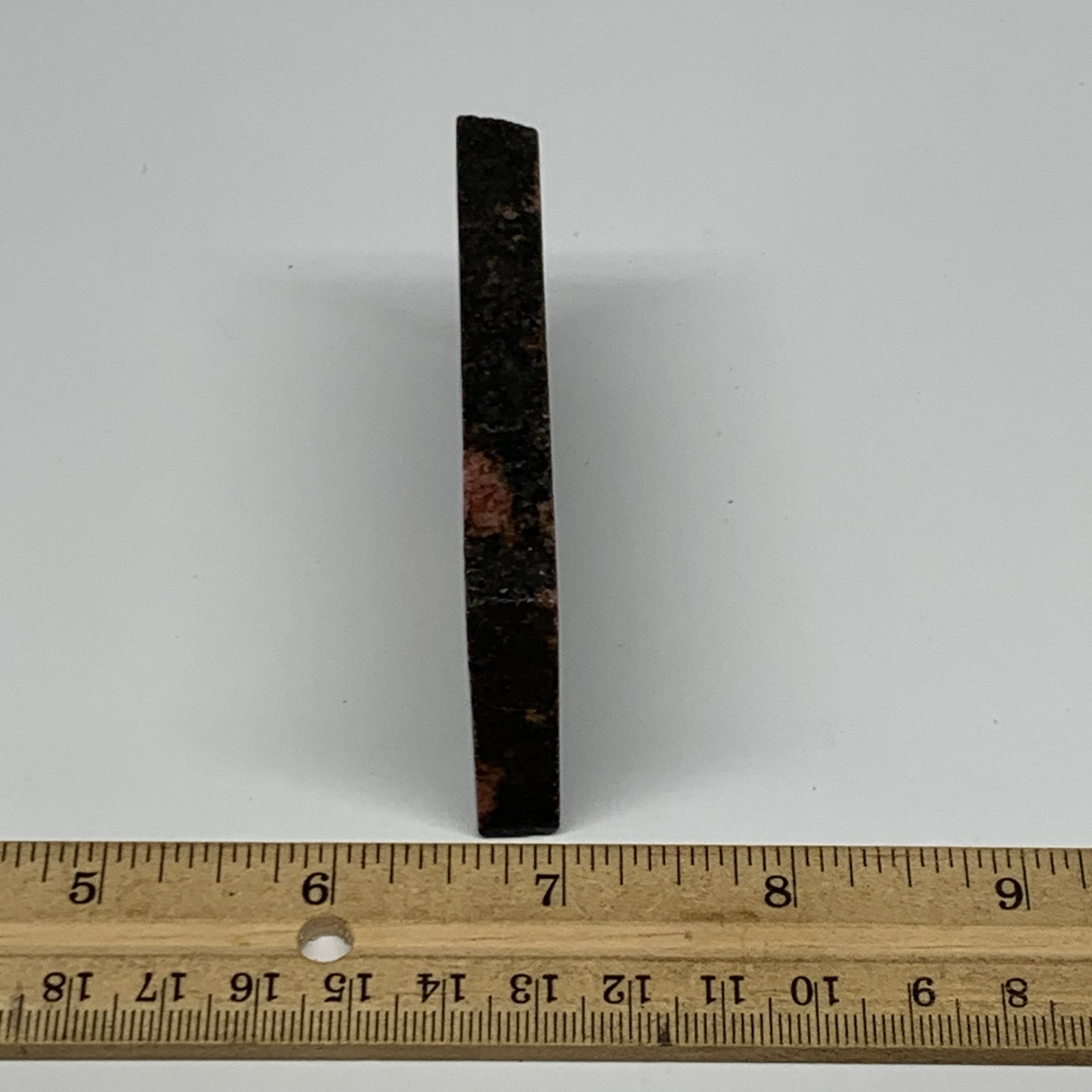109.7g, 3"x1.7"x0.4", One face polished Rhodonite, One face semi polished, B1600
