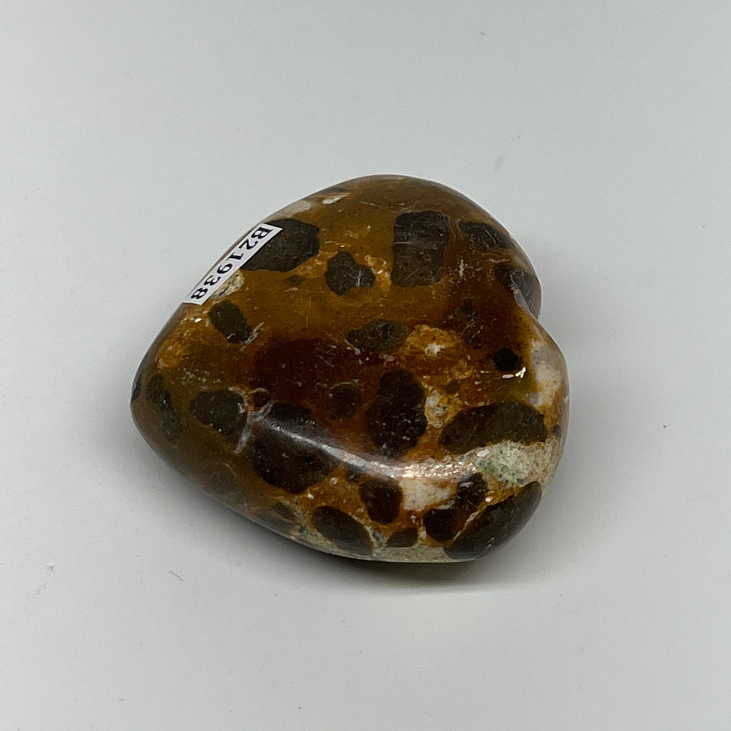 114.4g,2.1"x2.3"x1" Fruit Jasper Heart Polished Healing Home Decor, B21938