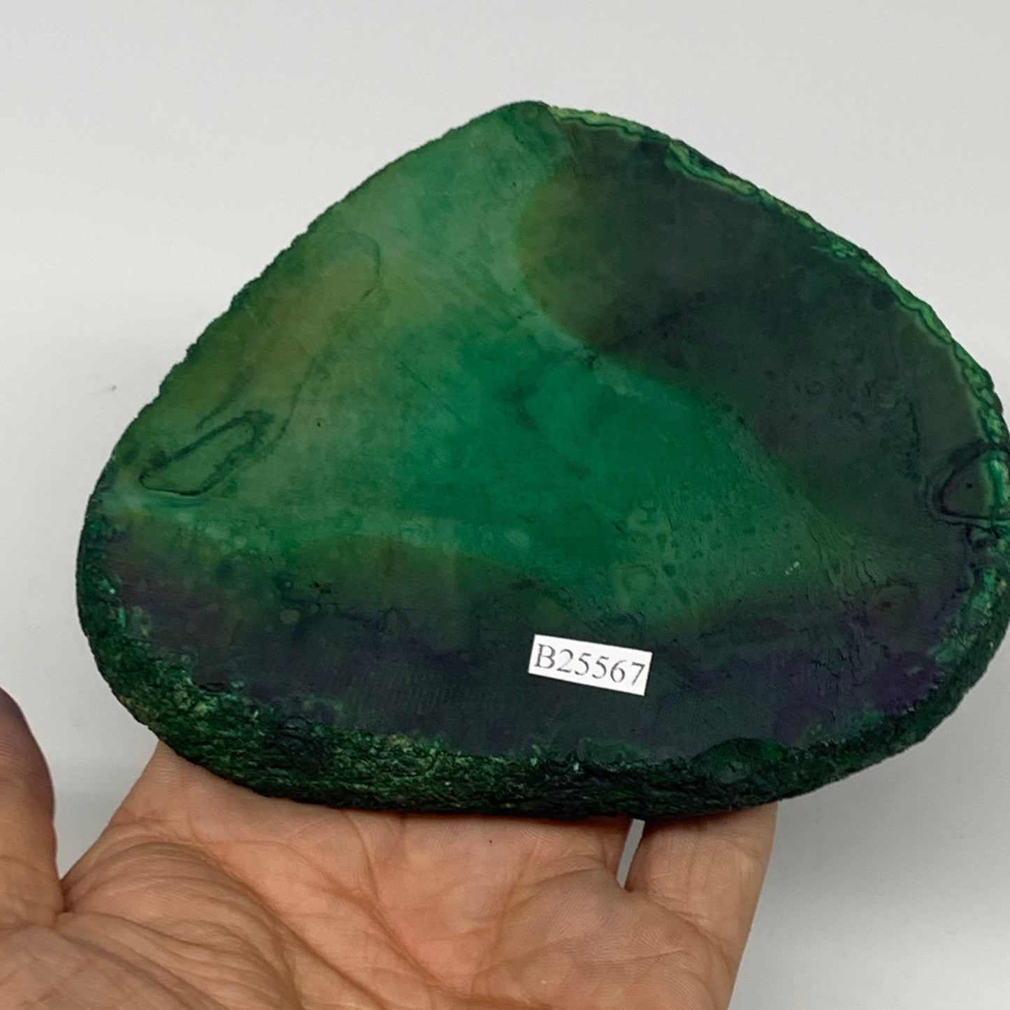 306.3g, 4.6"x3.8"x0.7", Dyed Agate Tea Light Candle Holder Crystal, B25567