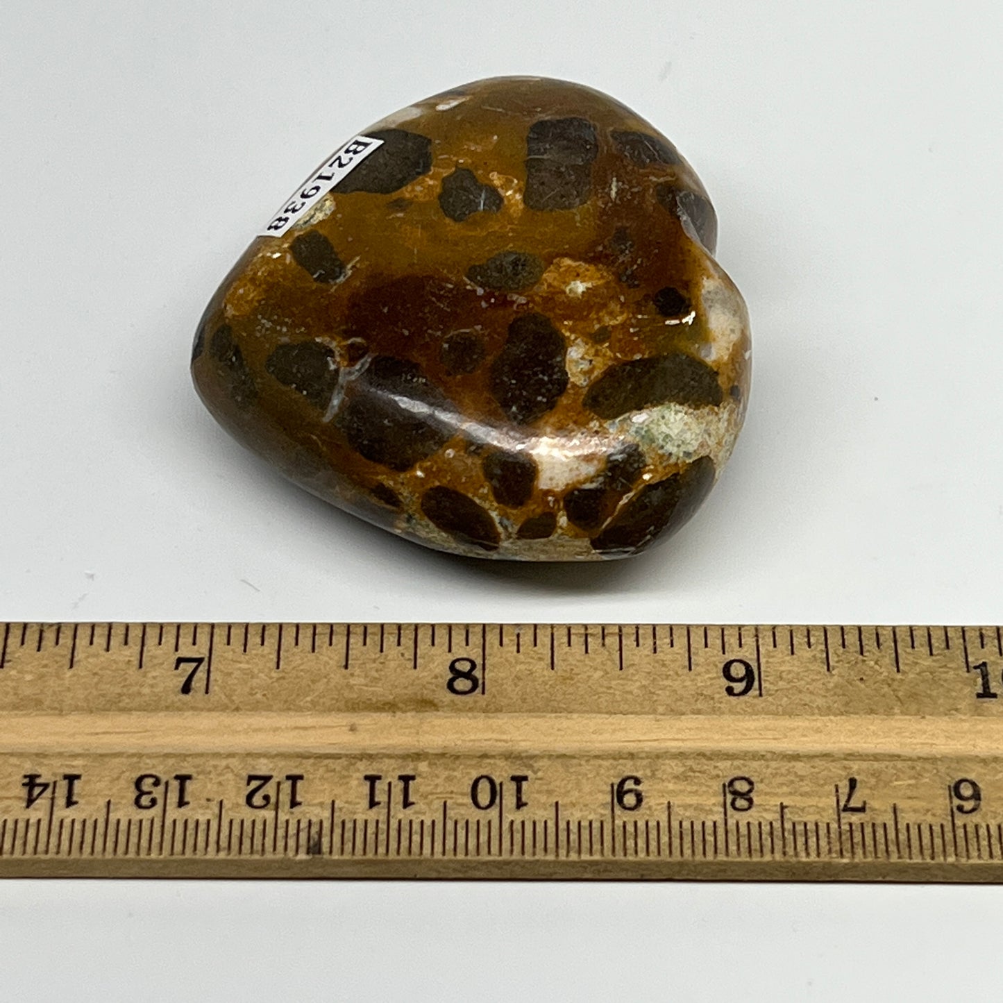 114.4g,2.1"x2.3"x1" Fruit Jasper Heart Polished Healing Home Decor, B21938