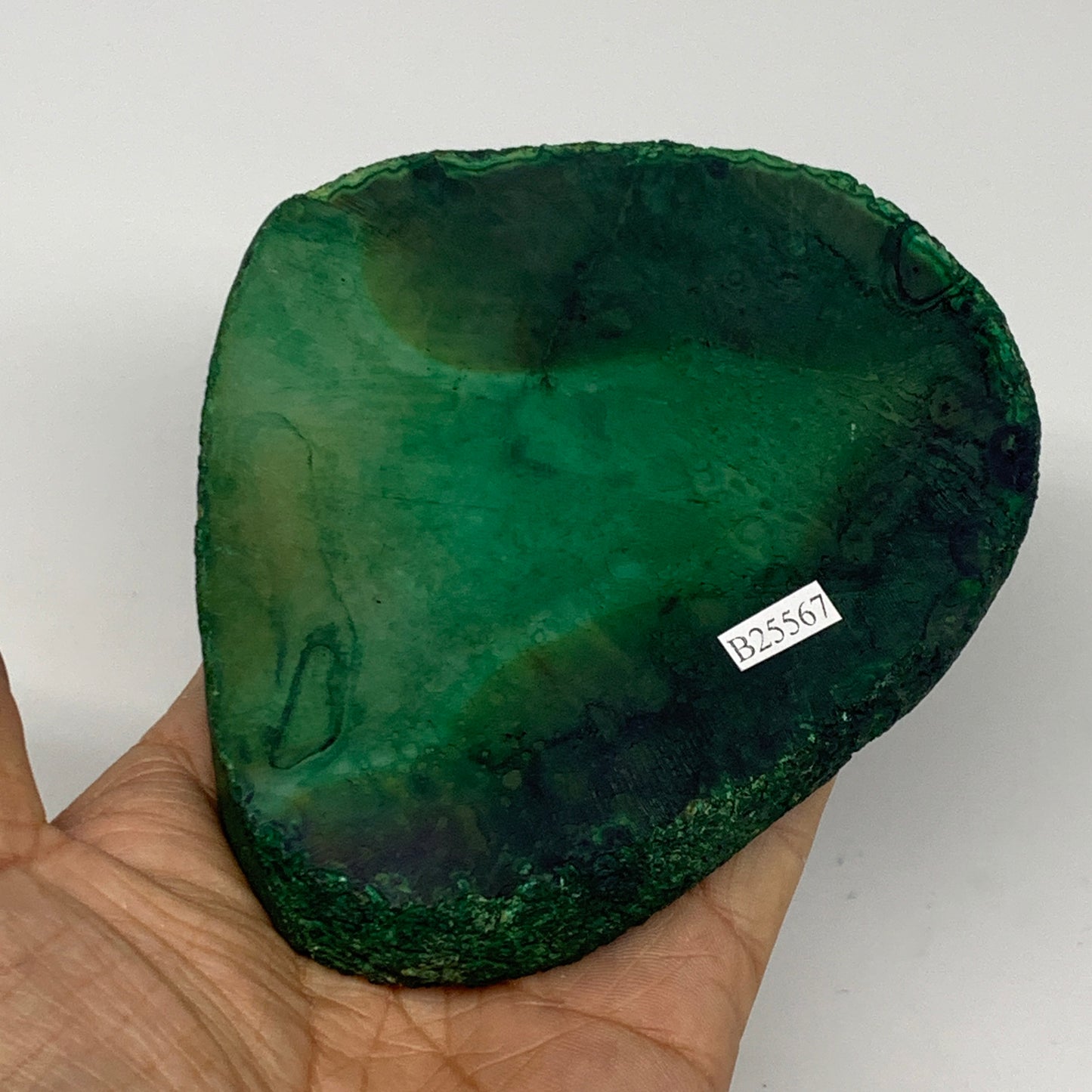 306.3g, 4.6"x3.8"x0.7", Dyed Agate Tea Light Candle Holder Crystal, B25567