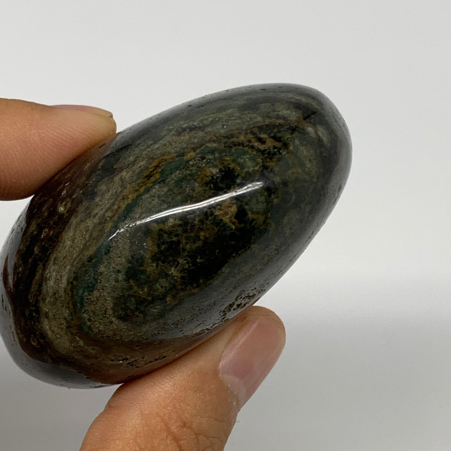 165.2g, 2.5"x2.4"x1.3" Ocean Jasper Palm-Stone Orbicular Jasper Reiki Energy,B15