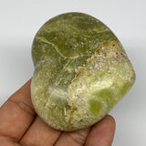 144.4g,2.4"x2.8"x1.3", Green Opal Heart Polished Gemstone @Madagascar, B17597