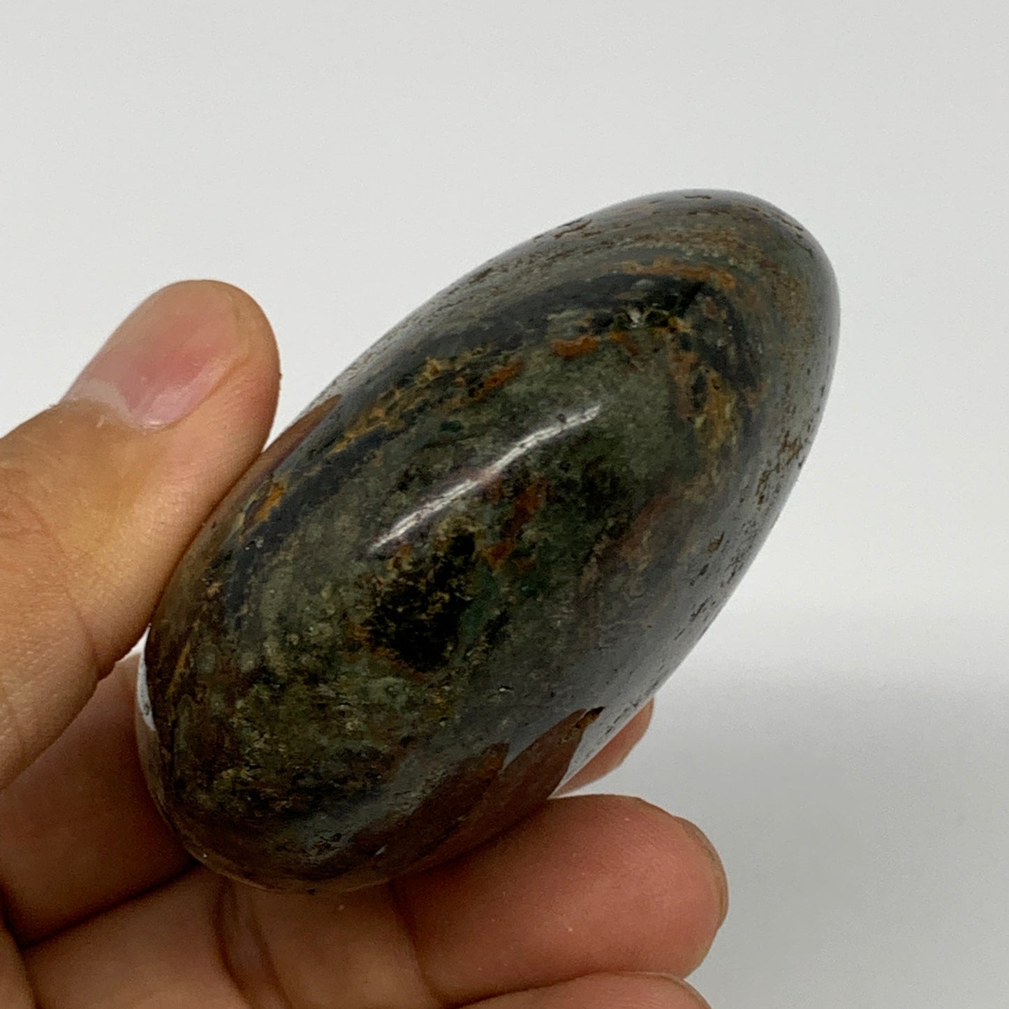 165.2g, 2.5"x2.4"x1.3" Ocean Jasper Palm-Stone Orbicular Jasper Reiki Energy,B15