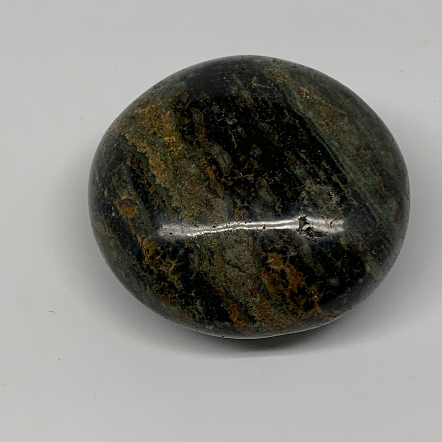 165.2g, 2.5"x2.4"x1.3" Ocean Jasper Palm-Stone Orbicular Jasper Reiki Energy,B15