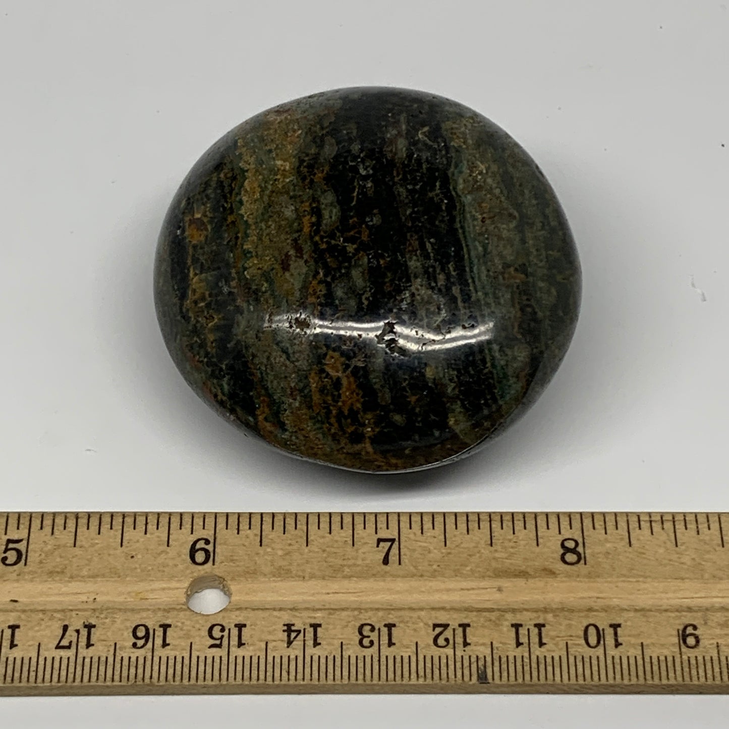 165.2g, 2.5"x2.4"x1.3" Ocean Jasper Palm-Stone Orbicular Jasper Reiki Energy,B15