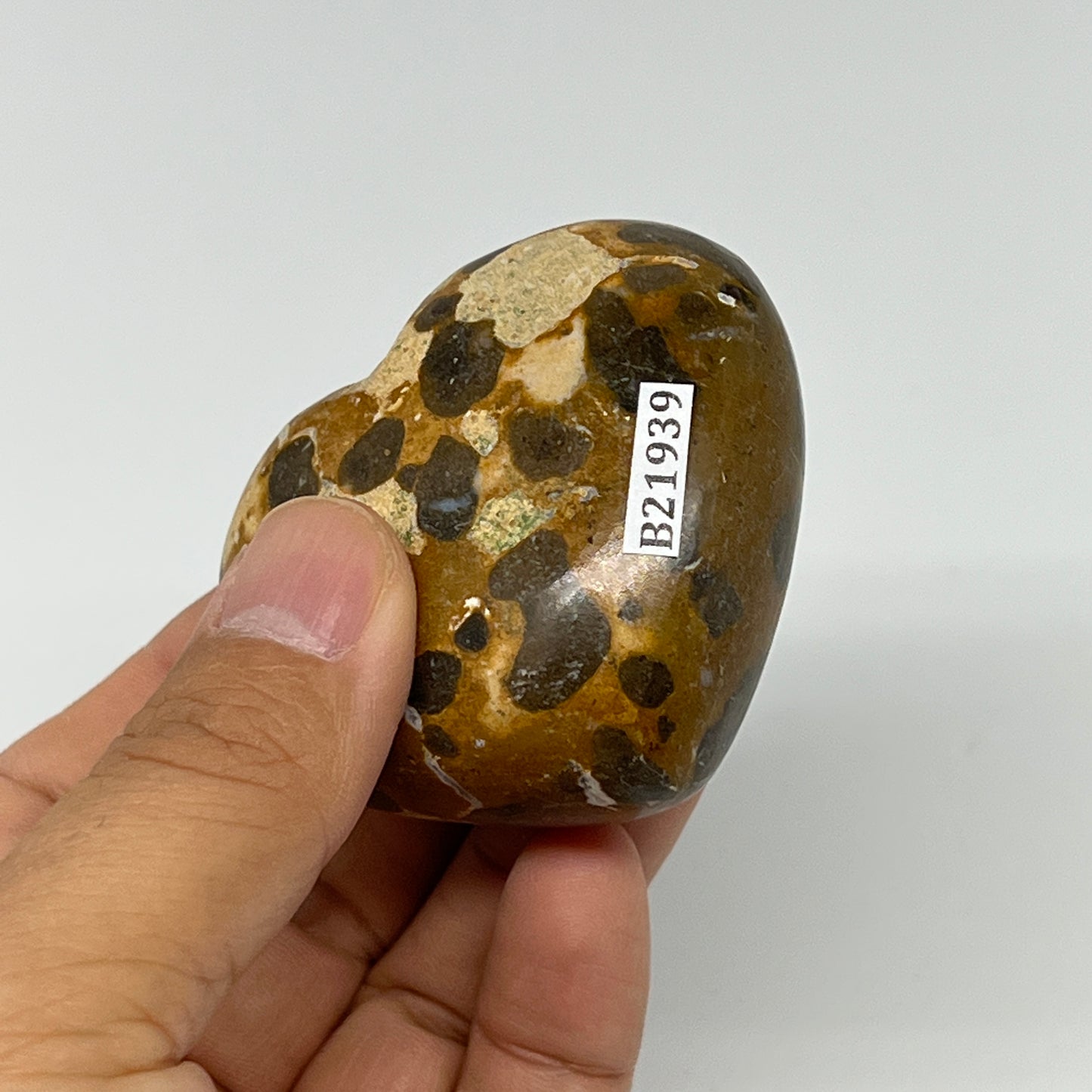 123.3g,2.1"x2.4"x1" Fruit Jasper Heart Polished Healing Home Decor, B21939