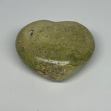 144.4g,2.4"x2.8"x1.3", Green Opal Heart Polished Gemstone @Madagascar, B17597