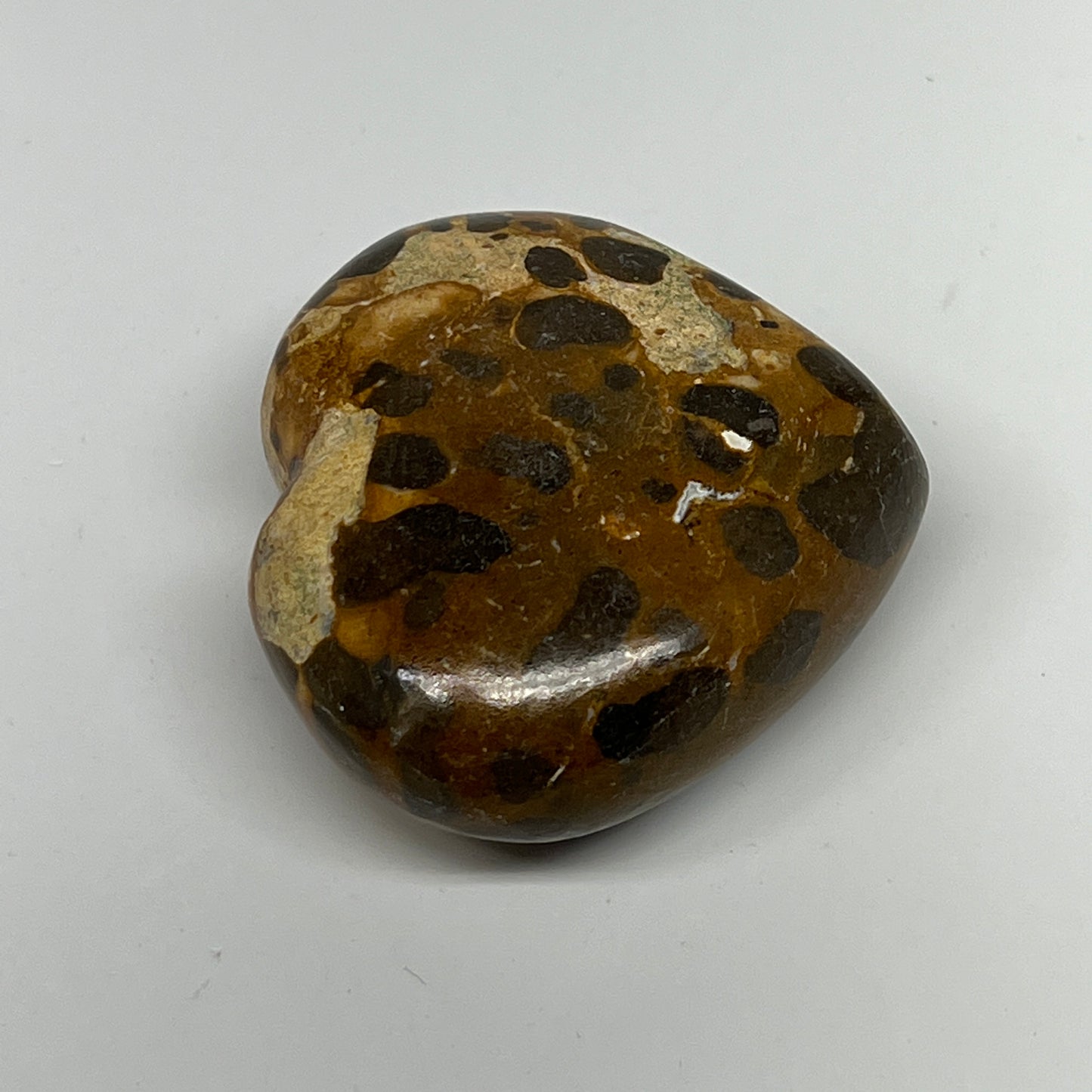 123.3g,2.1"x2.4"x1" Fruit Jasper Heart Polished Healing Home Decor, B21939