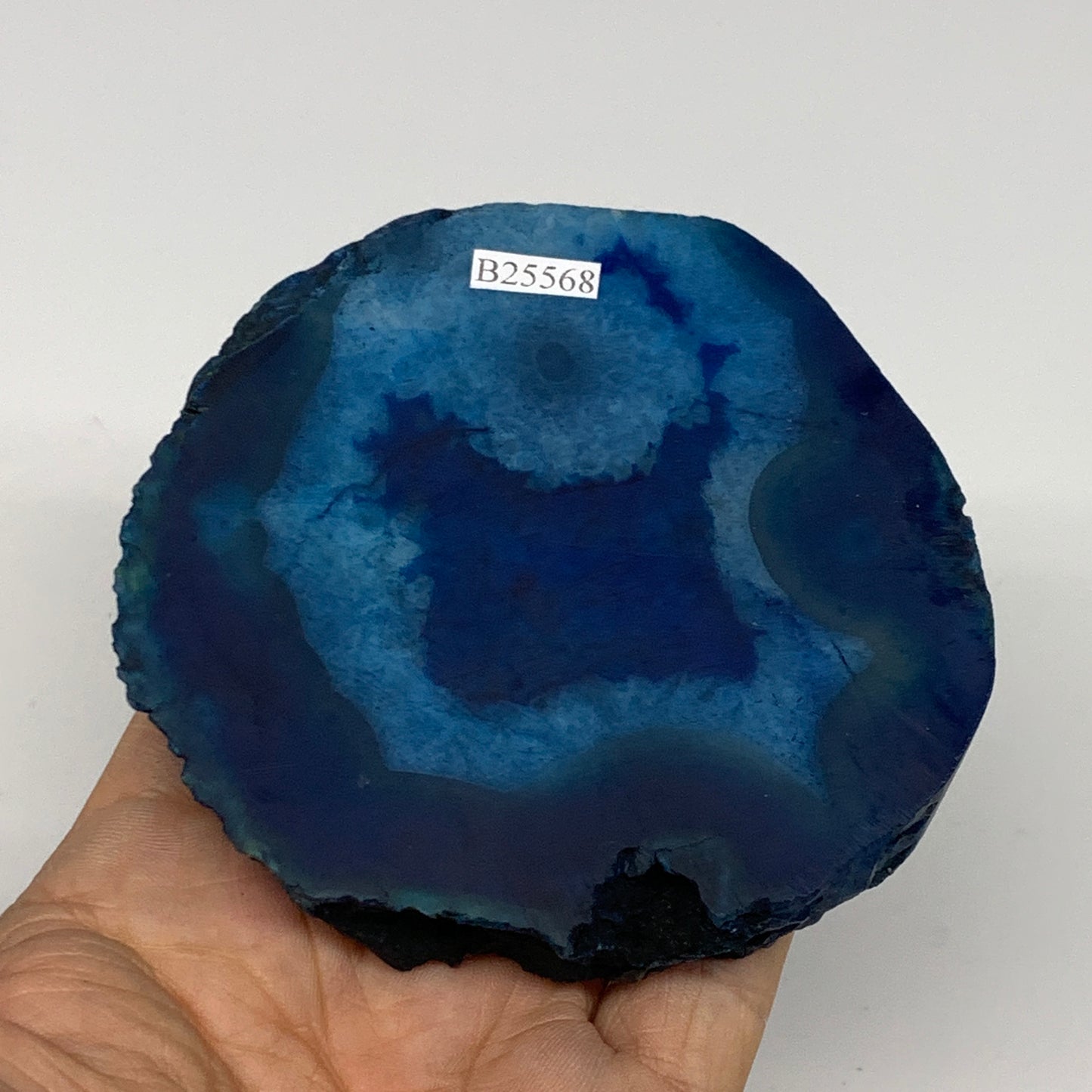 216.6g, 3.4"x3.6"x0.7", Dyed Agate Tea Light Candle Holder Crystal, B25568