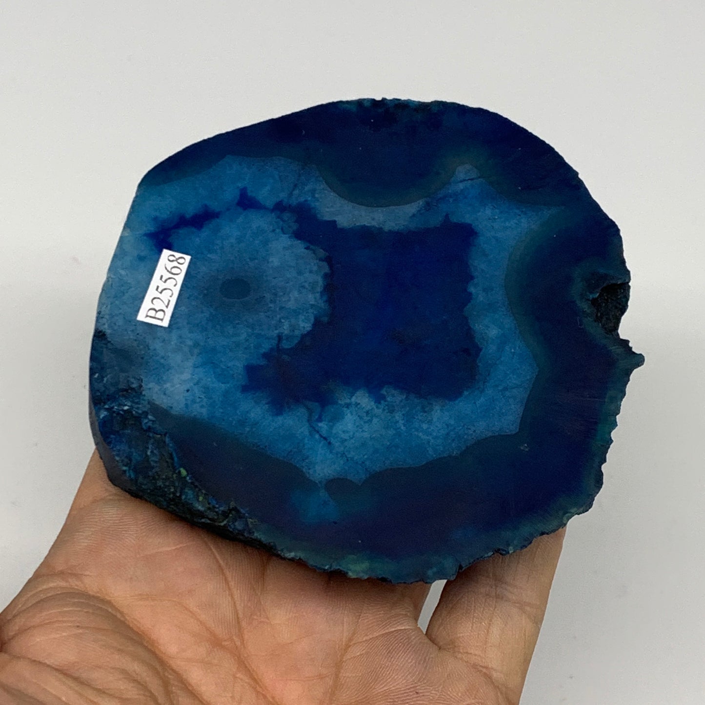 216.6g, 3.4"x3.6"x0.7", Dyed Agate Tea Light Candle Holder Crystal, B25568