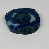 216.6g, 3.4"x3.6"x0.7", Dyed Agate Tea Light Candle Holder Crystal, B25568