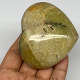 148.7g,2.5"x2.9"x1.3", Green Opal Heart Polished Gemstone @Madagascar, B17598