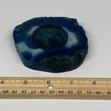 216.6g, 3.4"x3.6"x0.7", Dyed Agate Tea Light Candle Holder Crystal, B25568