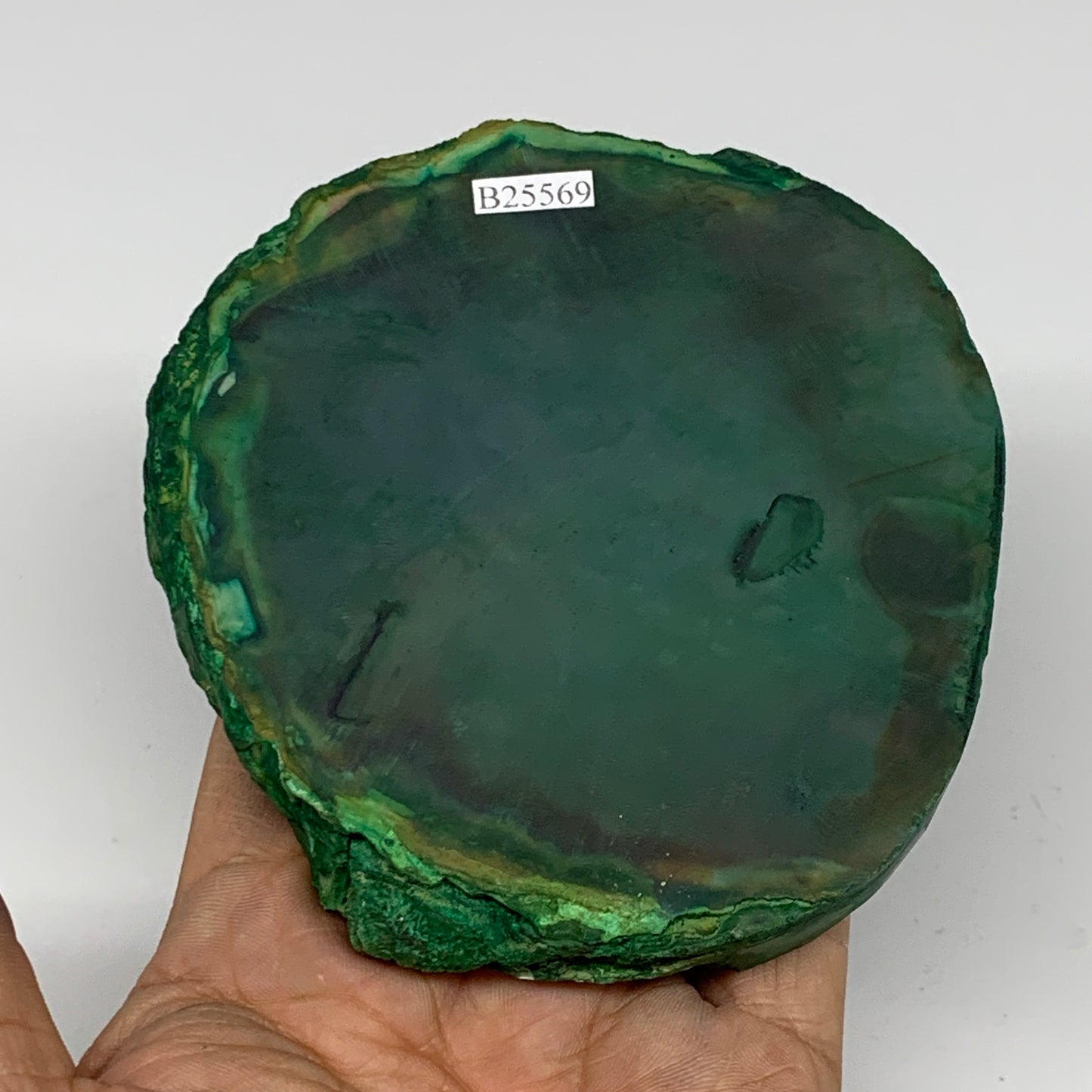 277.7g, 4.2"x3.8"x0.6", Dyed Agate Tea Light Candle Holder Crystal, B25569