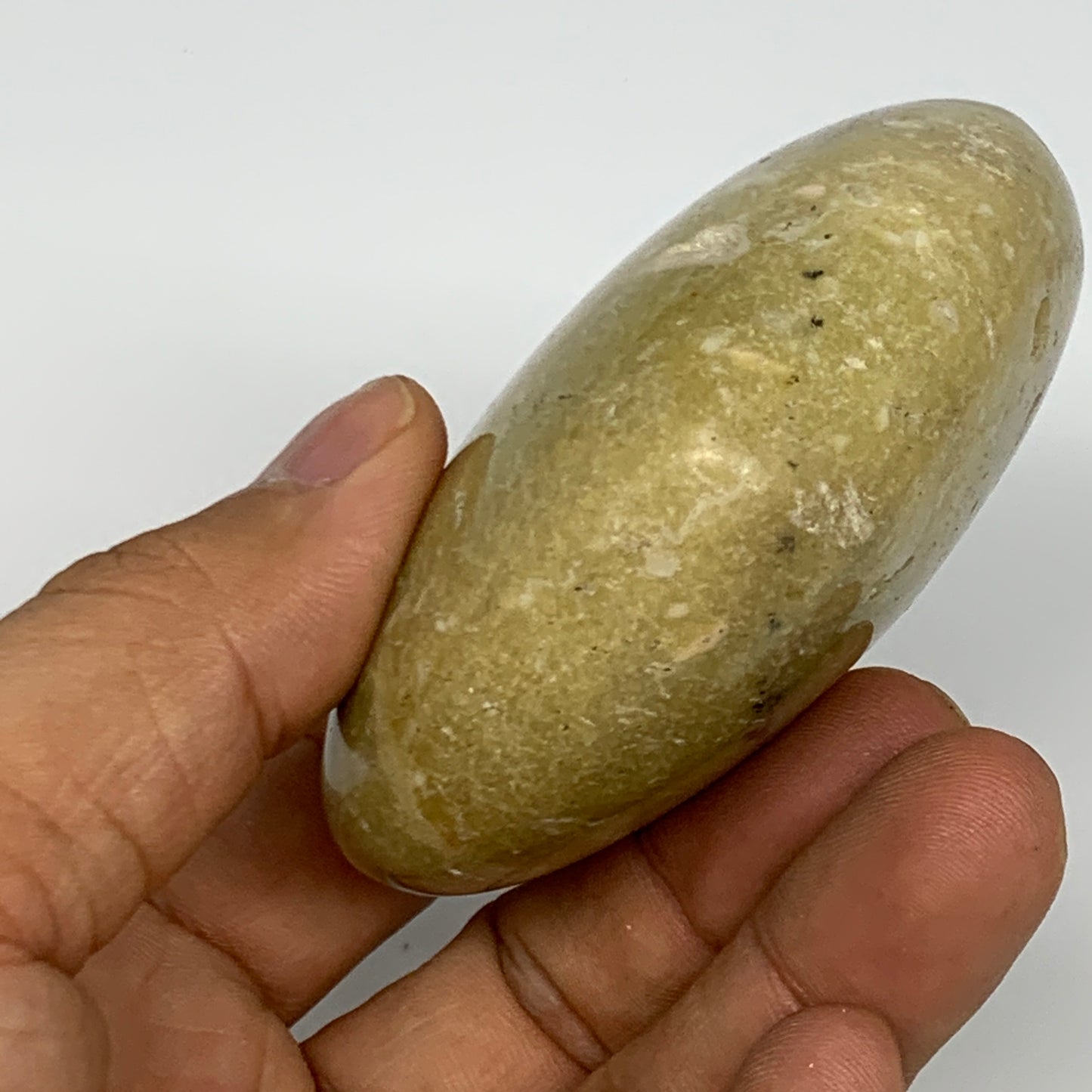 148.7g,2.5"x2.9"x1.3", Green Opal Heart Polished Gemstone @Madagascar, B17598