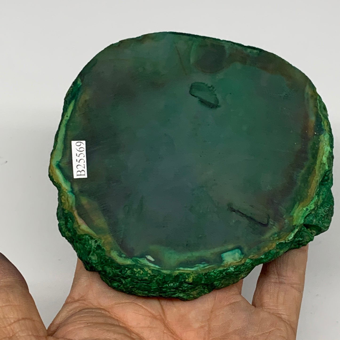 277.7g, 4.2"x3.8"x0.6", Dyed Agate Tea Light Candle Holder Crystal, B25569