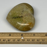 148.7g,2.5"x2.9"x1.3", Green Opal Heart Polished Gemstone @Madagascar, B17598
