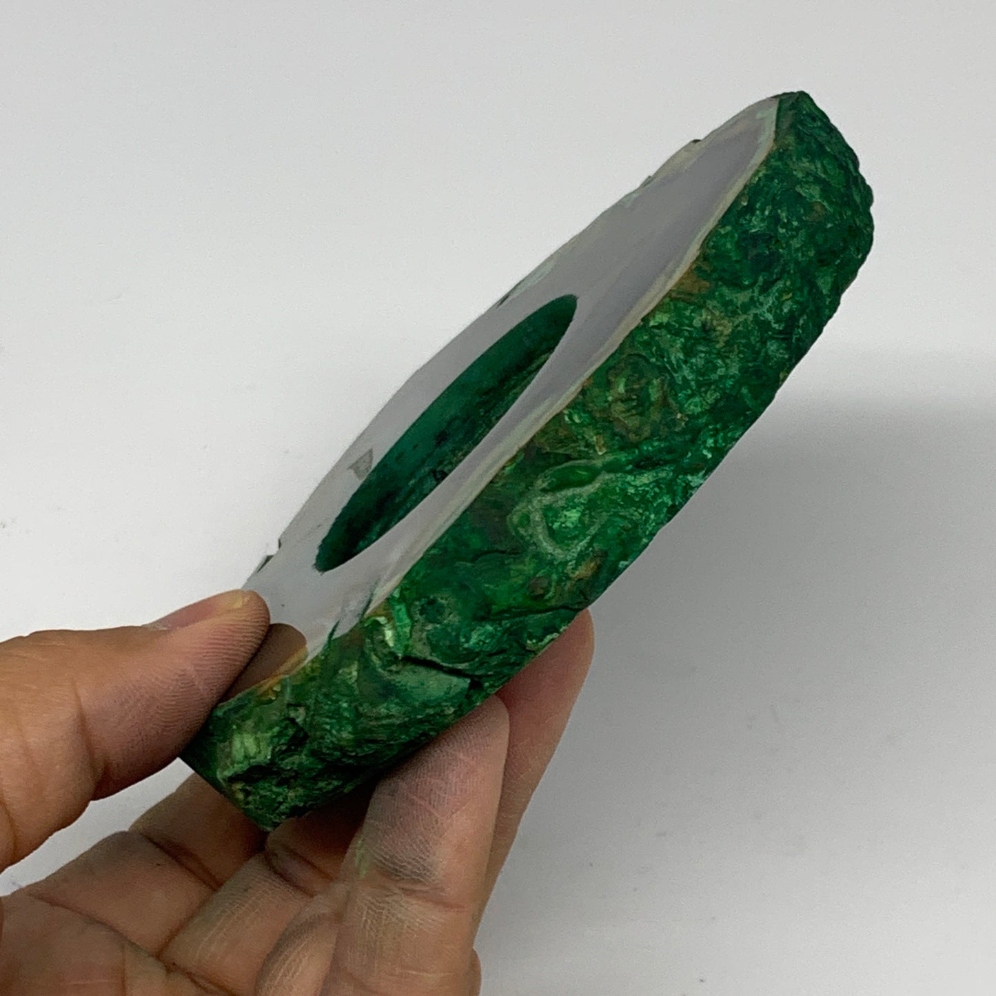 277.7g, 4.2"x3.8"x0.6", Dyed Agate Tea Light Candle Holder Crystal, B25569