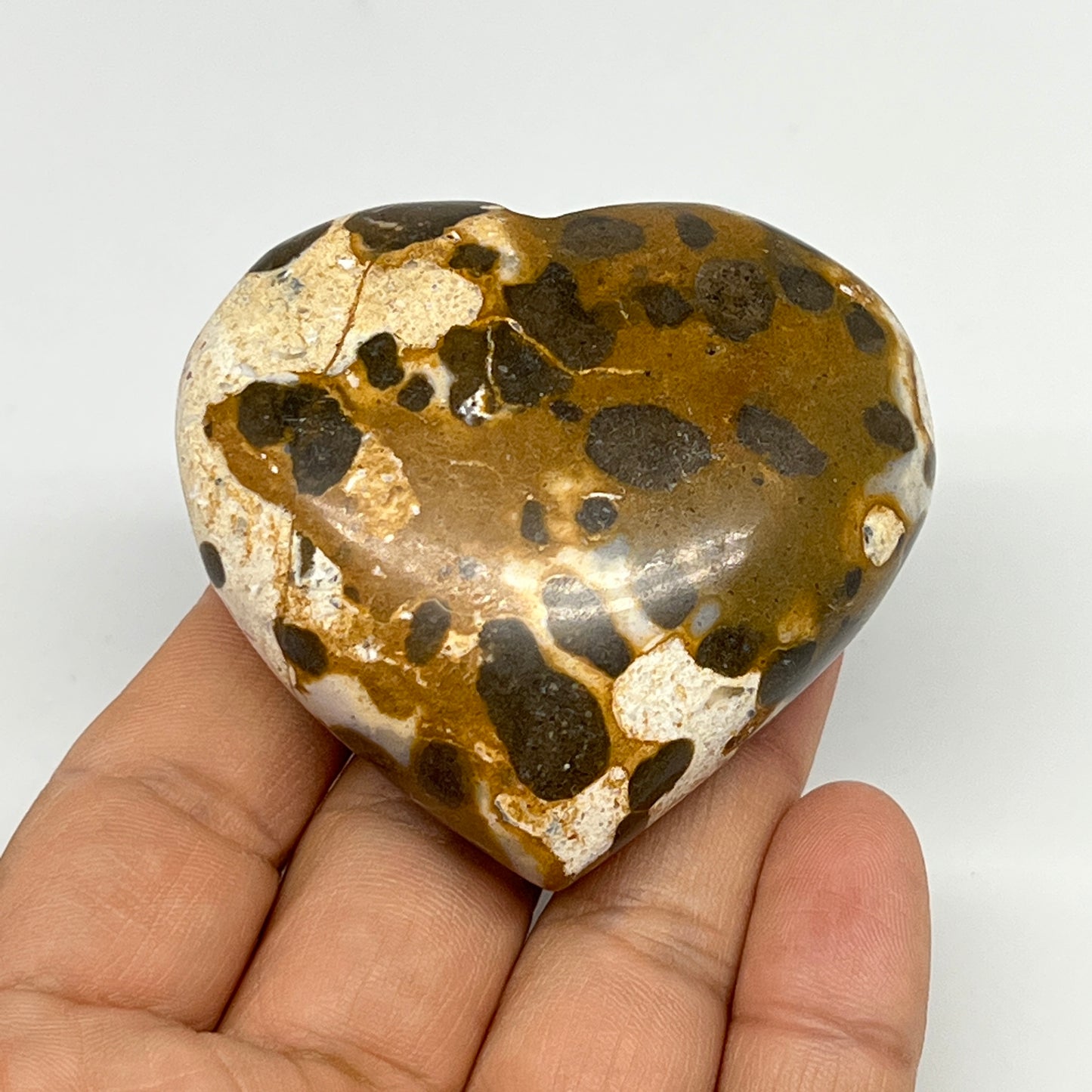 113.7g,2.2"x2.4"x1" Fruit Jasper Heart Polished Healing Home Decor, B21941