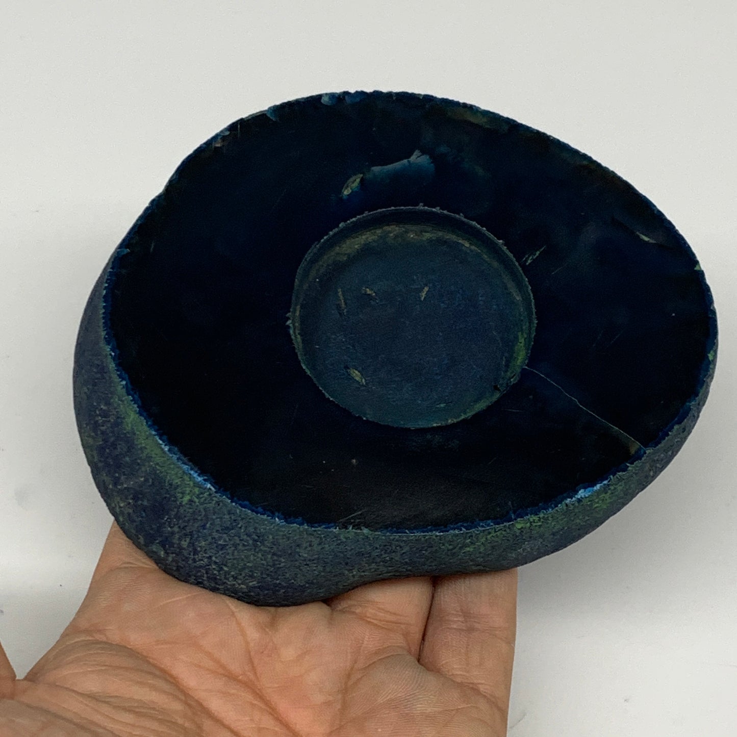 314.7g, 4.5"x3.7"x0.7", Dyed Agate Tea Light Candle Holder Crystal, B25570