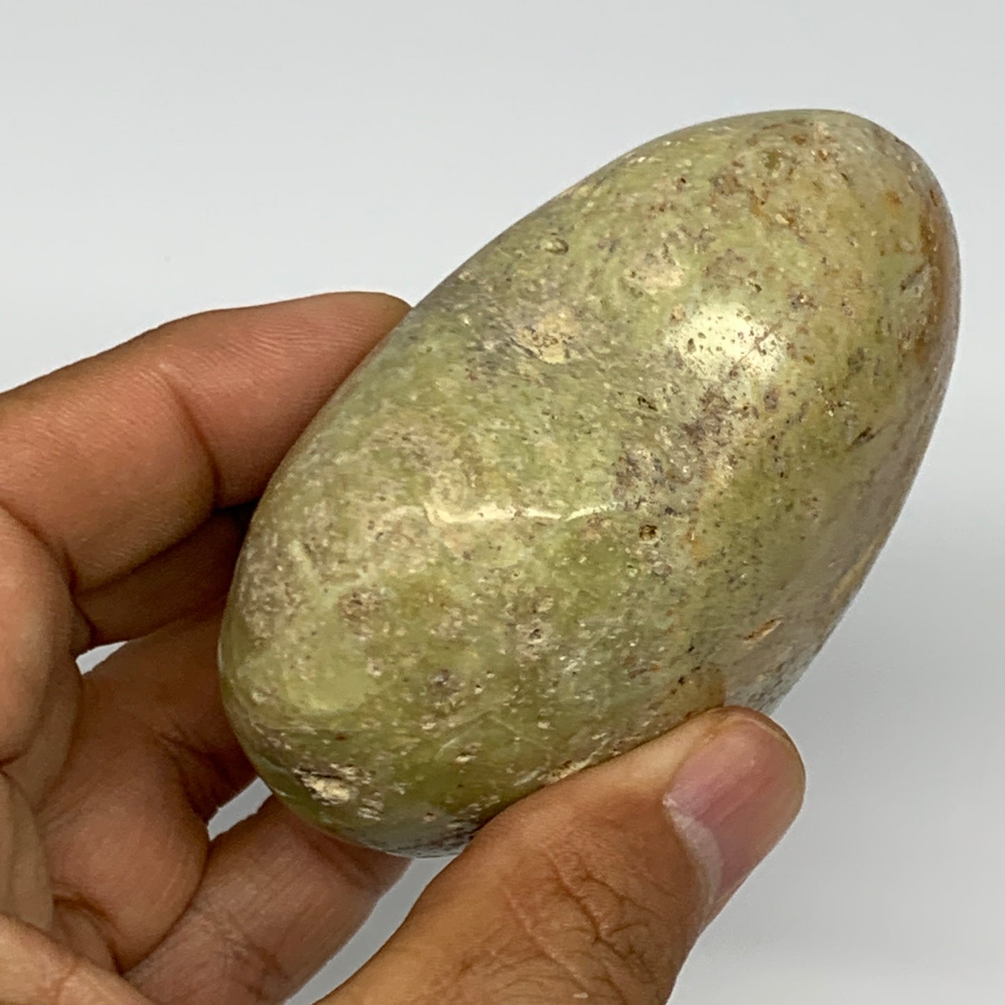 179.5g,2.7"x3"x1.5", Green Opal Heart Polished Gemstone @Madagascar, B17599