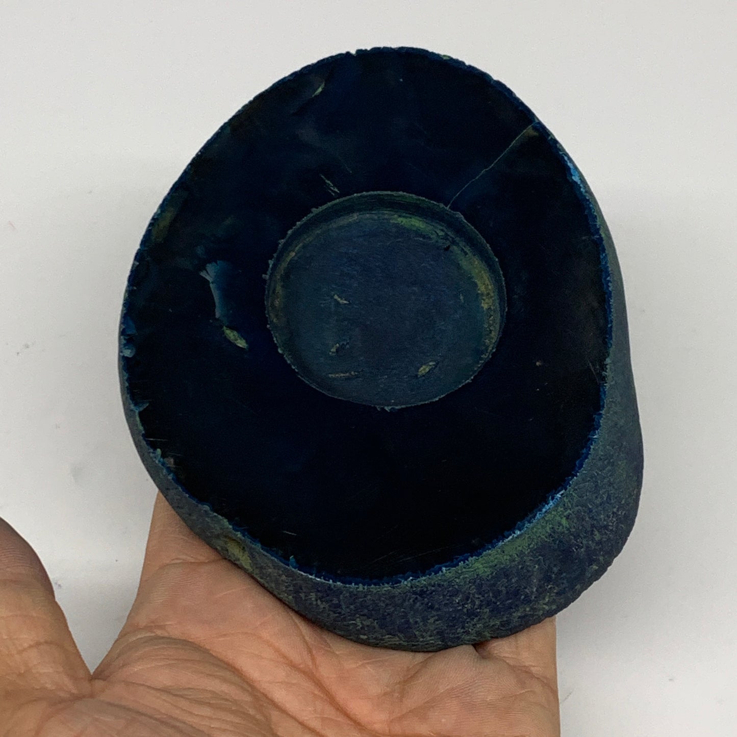 314.7g, 4.5"x3.7"x0.7", Dyed Agate Tea Light Candle Holder Crystal, B25570