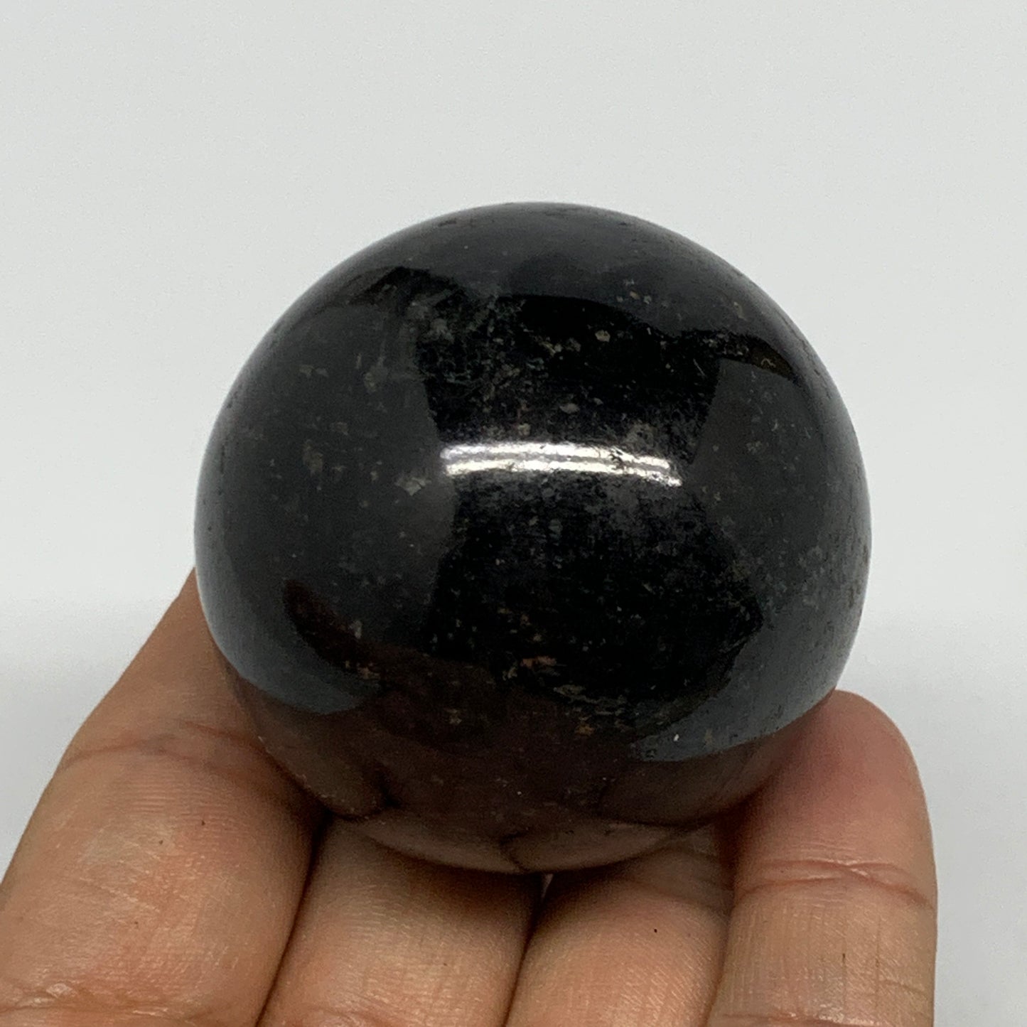 180.5g,1.9"(48mm), Natural Black Tourmaline Sphere Ball Gemstone @Brazil,B22407