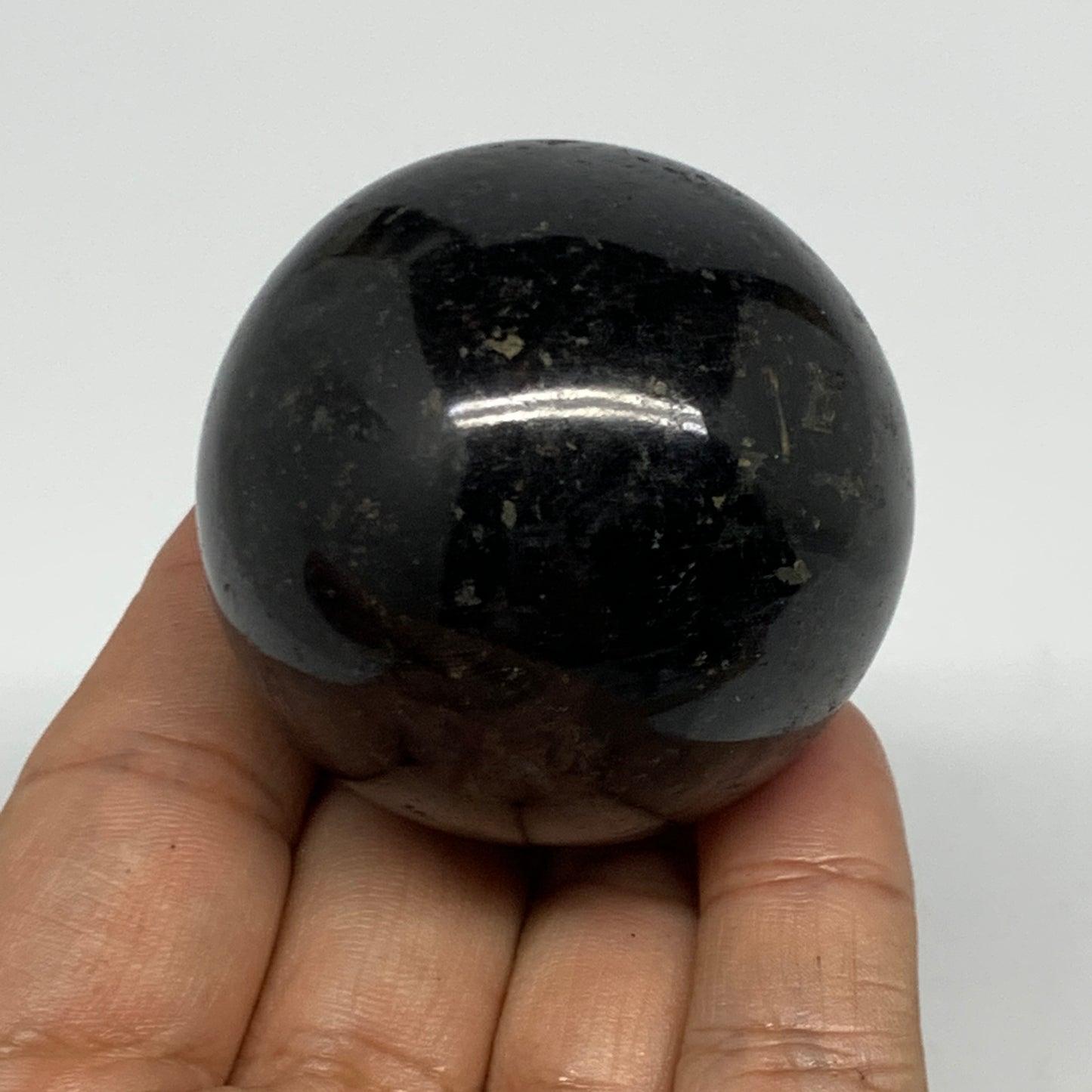 180.5g,1.9"(48mm), Natural Black Tourmaline Sphere Ball Gemstone @Brazil,B22407