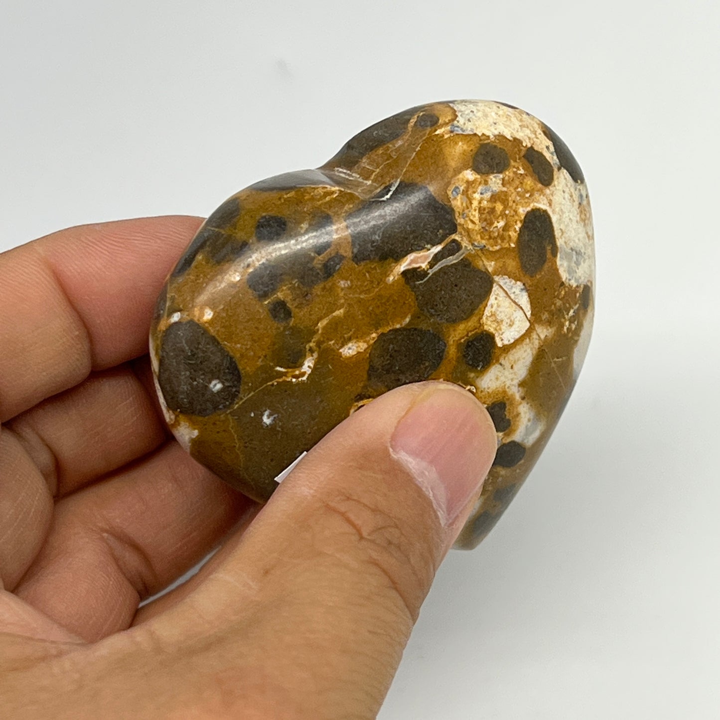 113.7g,2.2"x2.4"x1" Fruit Jasper Heart Polished Healing Home Decor, B21941