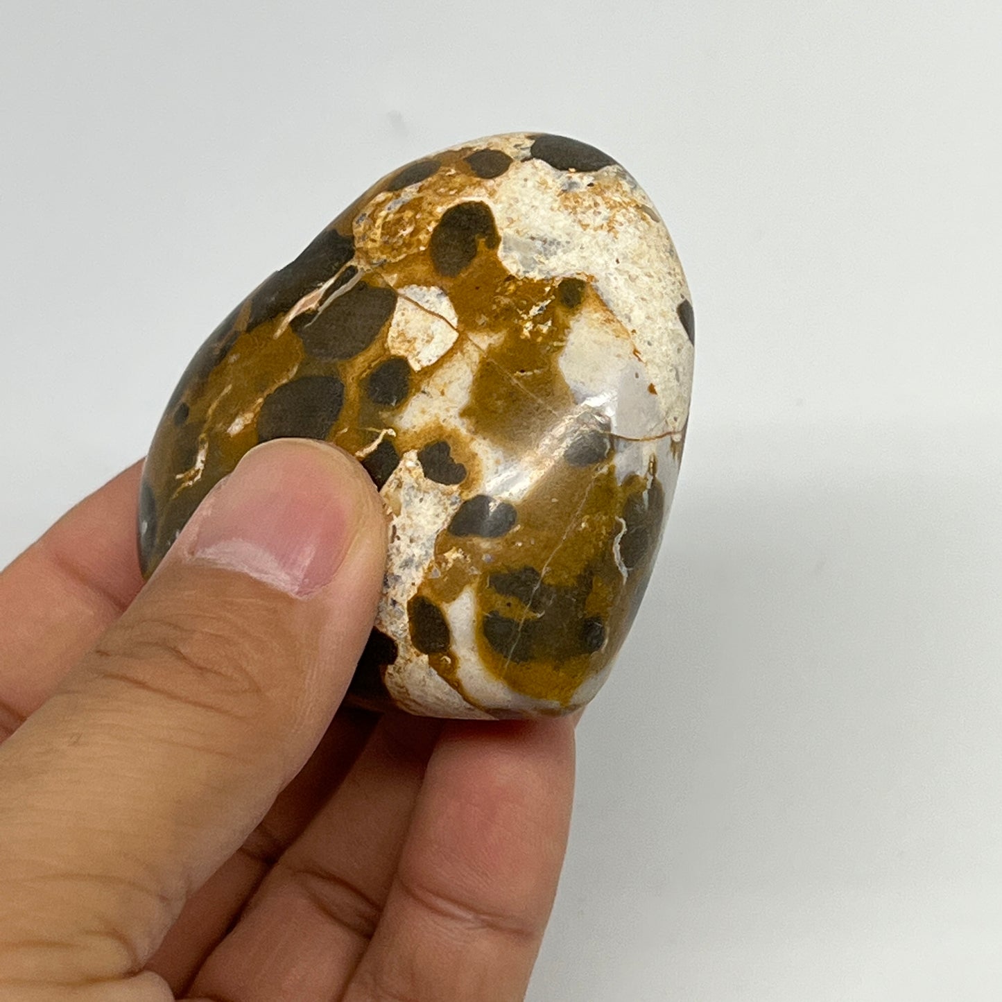 113.7g,2.2"x2.4"x1" Fruit Jasper Heart Polished Healing Home Decor, B21941