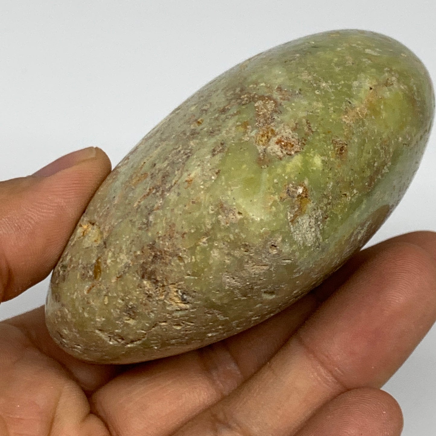 179.5g,2.7"x3"x1.5", Green Opal Heart Polished Gemstone @Madagascar, B17599