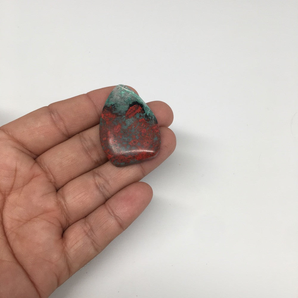 13.7g, 1.6"x 1.1" Sonora Sunset Chrysocolla Cuprite Cabochon from Mexico,SC131 - watangem.com