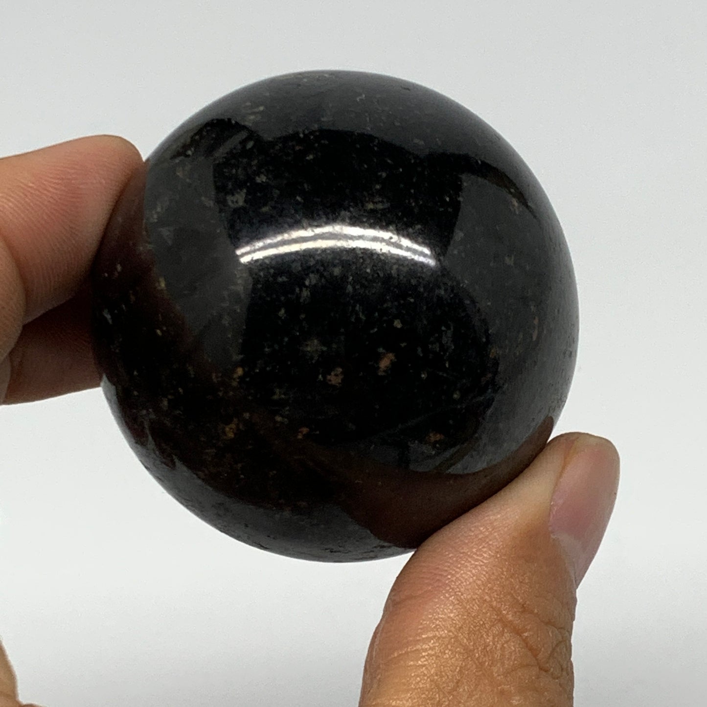 180.5g,1.9"(48mm), Natural Black Tourmaline Sphere Ball Gemstone @Brazil,B22407